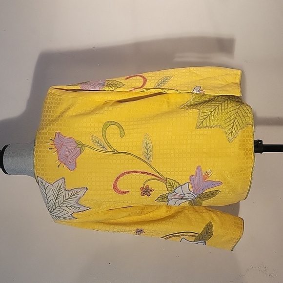 Wearable Art Indigo Moon Embroidered Asian Floral Jacket Size: S - Picture 6 of 11